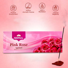 Nirmal Pink Rose Agarbatti (Ladi pack)