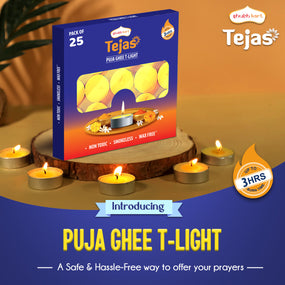 Shubhkart Tejas Ghee T-light Candle pack of 25